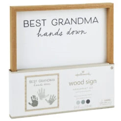 Hallmark Best Grandma Hands Down Wood Sign Handprint Kit -Home Improvement Store Best Grandma Wood Sign Handprint Kit With Paints 1BBY4848 03