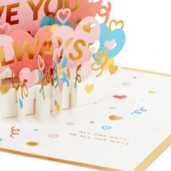 Hallmark Love You Always 3D Pop-Up Love Card -Home Improvement Store Colorful Hearts 3D PopUp Love Card 1299LAD2904 04