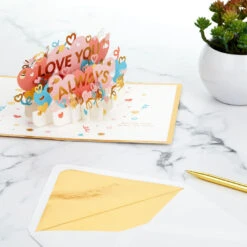 Hallmark Love You Always 3D Pop-Up Love Card -Home Improvement Store Colorful Hearts 3D PopUp Love Card 1299LAD2904 07