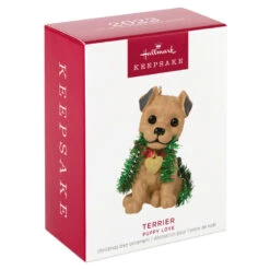 Hallmark Puppy Love Terrier 2023 Ornament -Home Improvement Store Dog With Tinsel Keepsake Ornament 1599QXR8177 04