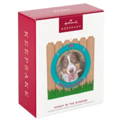 Hallmark Doggy In The Window 2023 Photo Frame Ornament -Home Improvement Store Doggy in Window Fence Picture Frame Keepsake Ornament 1599QGO2599 04