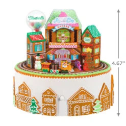 Hallmark Gingerbread Village Musical Ornament With Light And Motion -Home Improvement Store Gingerbread Village With Train Keepsake Ornament 6499QGO2687 03