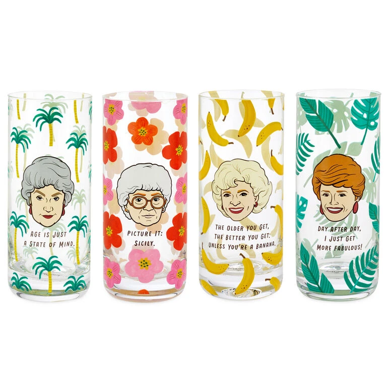 Hallmark The Golden Girls Glasses, Set Of 4 3 Hallmark The Golden Girls Glasses, Set Of 4