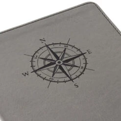 Hallmark Gray Etched Compass Faux Leather Notebook -Home Improvement Store Gray Etched Compass Faux Leather Notebook 1HWJ1851 05