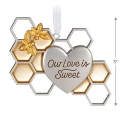 Hallmark Our Love Is Sweet Metal Ornament -Home Improvement Store Honeycomb and Heart Keepsake Ornament 1799QHX3027 03