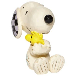 Enesco Jim Shore Peanuts Snoopy Hugging Woodstock Mini Figurine, 2.5"
