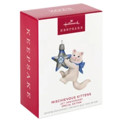 Hallmark Mischievous Kittens Special Edition 25th Anniversary Ornament 11 Hallmark Mischievous Kittens Special Edition 25th Anniversary Ornament -Home Improvement Store Kitten With 25th Star Keepsake Ornament 1799QXE3327 04