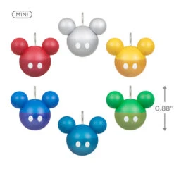 Hallmark Mini Disney Mickey Mouse Ornaments, Set Of 6 -Home Improvement Store Mickey Ears Balls Keepsake Ornaments 1599QSB6217 03