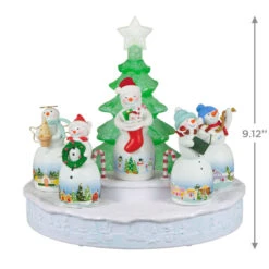 Hallmark Snowtop Lodge Christmas Concert Tabletop Decoration With Light And Sound -Home Improvement Store Musical Snowmen Ornaments Keepsake Decoration 1QFM3929 03