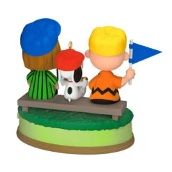 Hallmark The Peanuts® Gang Batter Up! Musical Ornament -Home Improvement Store Peanuts Gang Watching Baseball Keepsake Ornament 3299QXI7059 06