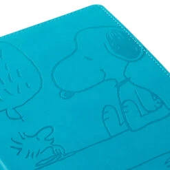 Hallmark Peanuts® Snoopy And Woodstock Faux Leather Notebook -Home Improvement Store Peanuts Snoopy and Woodstock Etched Blue Notebook 1HWJ7053 05