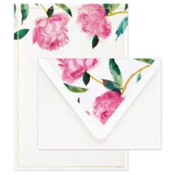 Hallmark Pink Peonies Stationery Set, Box Of 20 -Home Improvement Store Pink Peonies Stationery Set 1499STN1137 03