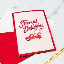 Hallmark Special Delivery 3D Pop-Up Valentine's Day Card -Home Improvement Store Red Truck With Flowers 3D PopUp Valentines Day Card 1299IAV6066 07