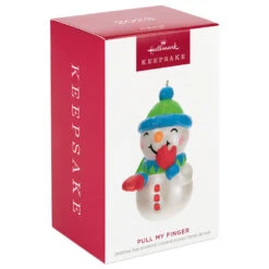 Hallmark Pull My Finger Snowman Ornament With Sound -Home Improvement Store Snowman With BlueGreen HatScarf Keepsake Ornament 2199QGO2829 04
