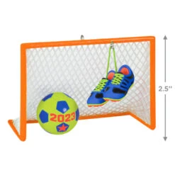 Hallmark Soccer Star 2023 Ornament -Home Improvement Store Soccer Goal Shoes and Ball Keepsake Ornament 1399QGO2689 03