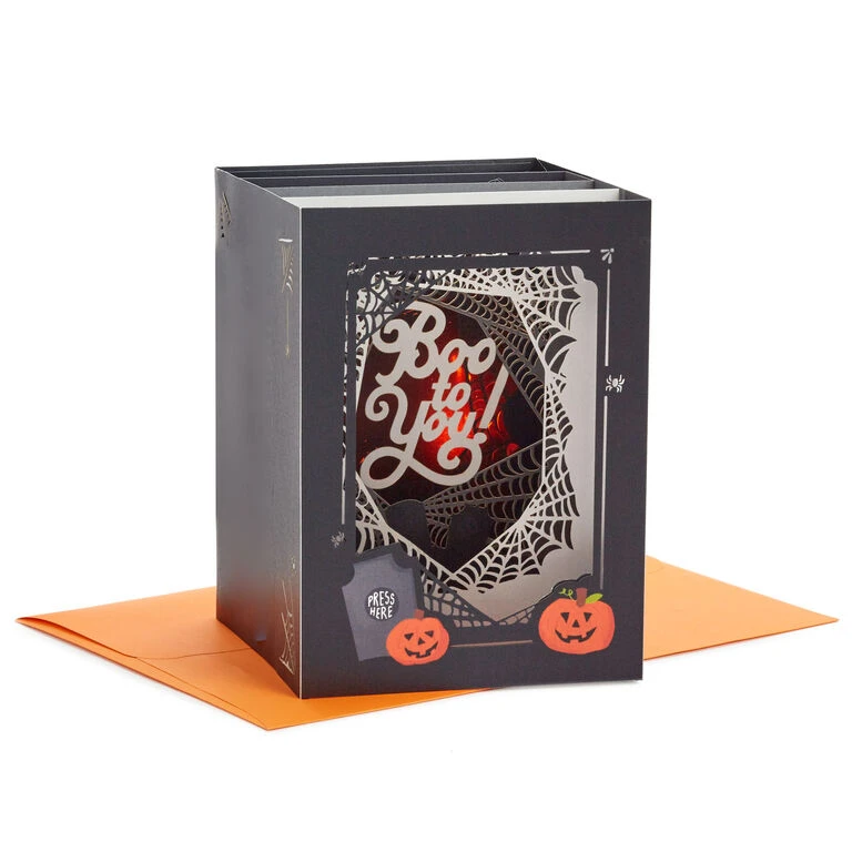 Hallmark Boo To You Musical 3D Pop-Up Halloween Card With Light 3 Hallmark Boo To You Musical 3D Pop-Up Halloween Card With Light
