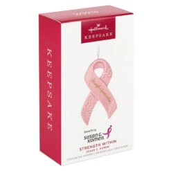 Hallmark Strength Within Pink Ribbon Porcelain Ornament Benefiting Susan G. Komen® -Home Improvement Store Susan G Komen Pink Ribbon Keepsake Ornament 1999QXI7427 04