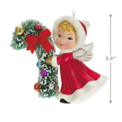 Hallmark Vintage Angel Porcelain Ornament -Home Improvement Store Vintage Angel With Candy Cane Keepsake Ornament 2499QXT4127 03