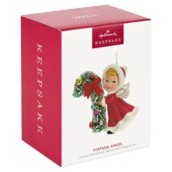 Hallmark Vintage Angel Porcelain Ornament -Home Improvement Store Vintage Angel With Candy Cane Keepsake Ornament 2499QXT4127 04