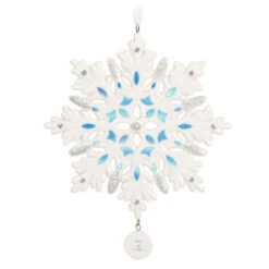 Hallmark Snowflake 2023 Porcelain Ornament -Home Improvement Store White Blue and Silver Snowflake Keepsake Ornament 1999QGO2957 06