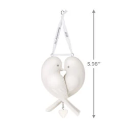 Hallmark Our Anniversary 2023 Porcelain Ornament -Home Improvement Store White Love Birds Anniversary Keepsake Ornament 1999QHX3069 03