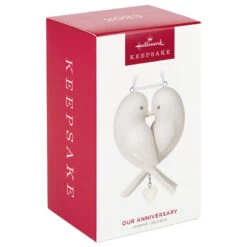 Hallmark Our Anniversary 2023 Porcelain Ornament -Home Improvement Store White Love Birds Anniversary Keepsake Ornament 1999QHX3069 04