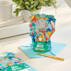 Hallmark Wild Animal Party Boxed Pop-Up Birthday Cards, Pack Of 8 -Home Improvement Store Wild Animal Party PopUp Boxed Birthday Cards 5STZ1174 07
